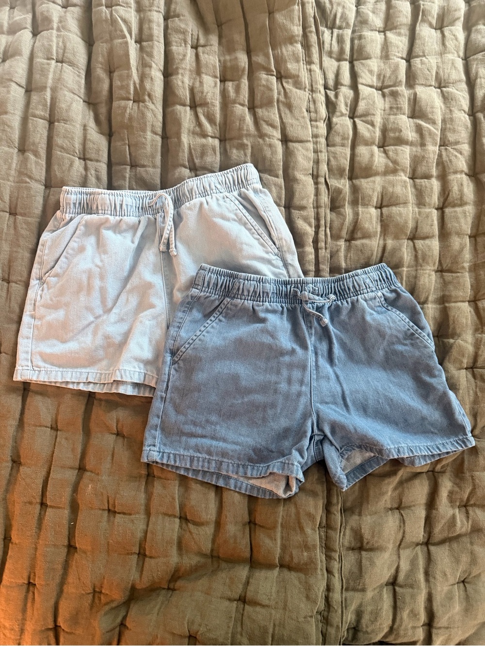 Girl’s Denim Shorts - Light Blue and Light Denim
